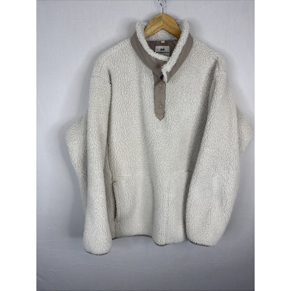White Mountaineering Uniqlo Fleece Hoodie Natural‎ Relaxed fit  Men’s L